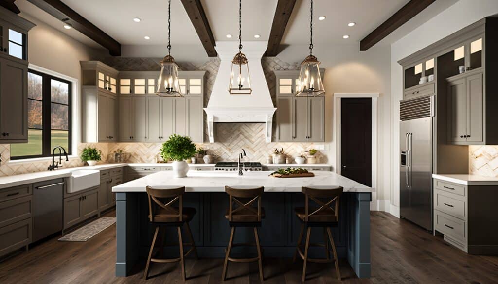 Luxury kitchen remodel with Viking appliances and farmhouse sink